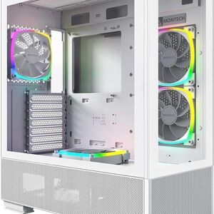 Montech White PC Case with RGB Fans